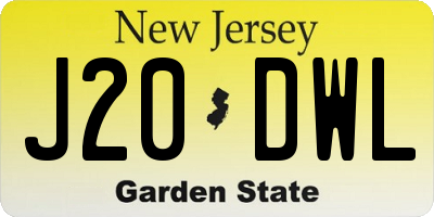 NJ license plate J20DWL