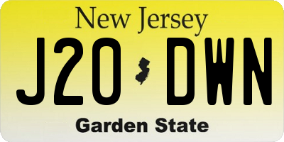 NJ license plate J20DWN