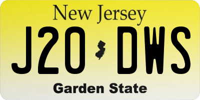 NJ license plate J20DWS