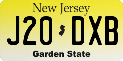 NJ license plate J20DXB