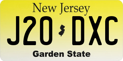 NJ license plate J20DXC