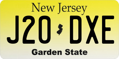 NJ license plate J20DXE
