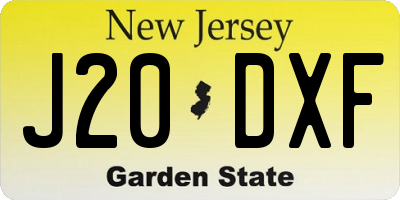 NJ license plate J20DXF