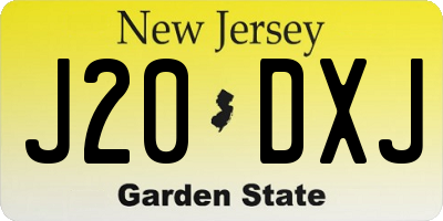 NJ license plate J20DXJ