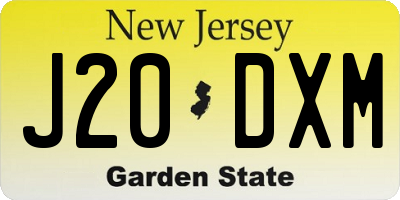 NJ license plate J20DXM