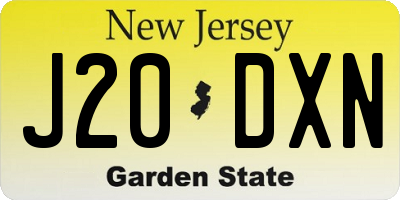 NJ license plate J20DXN