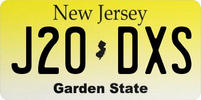 NJ license plate J20DXS