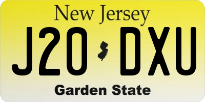 NJ license plate J20DXU