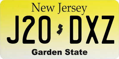 NJ license plate J20DXZ