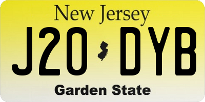 NJ license plate J20DYB