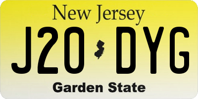 NJ license plate J20DYG