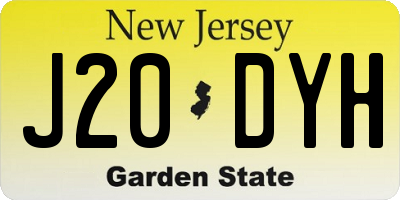 NJ license plate J20DYH