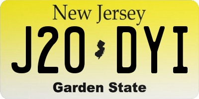 NJ license plate J20DYI