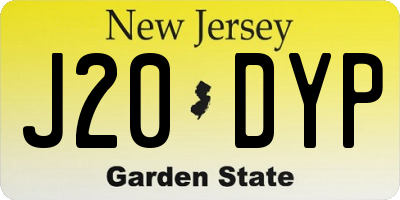 NJ license plate J20DYP