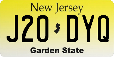 NJ license plate J20DYQ