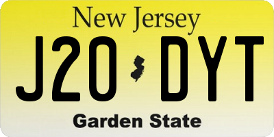 NJ license plate J20DYT