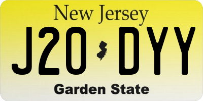 NJ license plate J20DYY