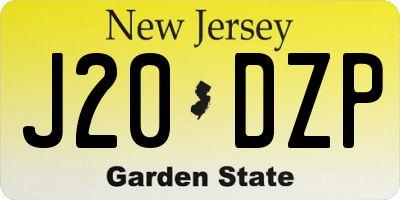 NJ license plate J20DZP
