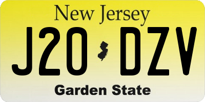 NJ license plate J20DZV