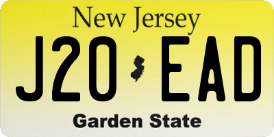 NJ license plate J20EAD