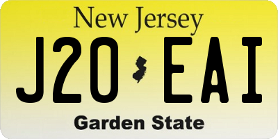 NJ license plate J20EAI