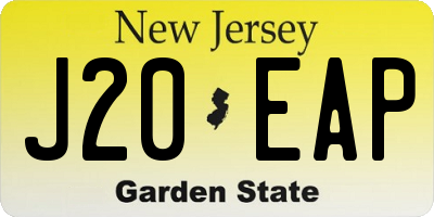 NJ license plate J20EAP