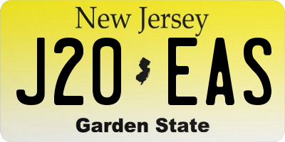 NJ license plate J20EAS