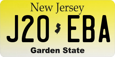 NJ license plate J20EBA