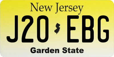 NJ license plate J20EBG