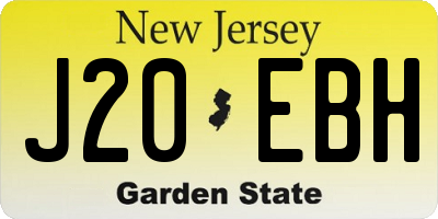 NJ license plate J20EBH