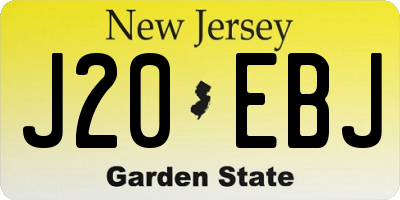 NJ license plate J20EBJ
