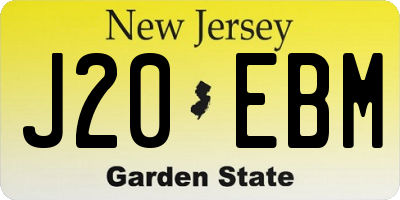 NJ license plate J20EBM