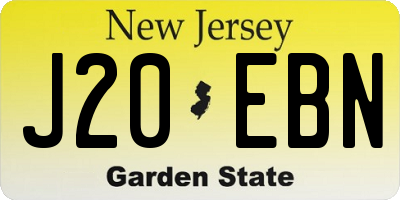 NJ license plate J20EBN