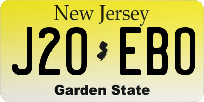 NJ license plate J20EBO