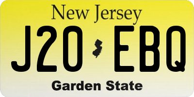 NJ license plate J20EBQ