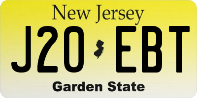 NJ license plate J20EBT