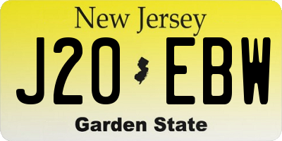 NJ license plate J20EBW