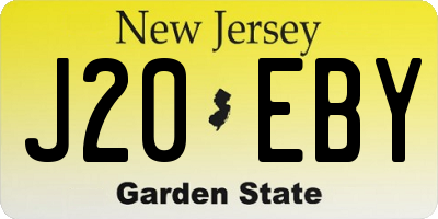 NJ license plate J20EBY