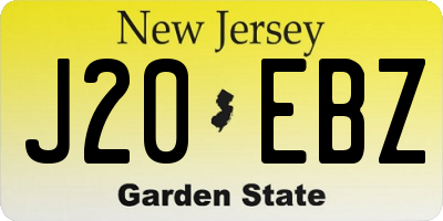 NJ license plate J20EBZ