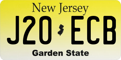 NJ license plate J20ECB
