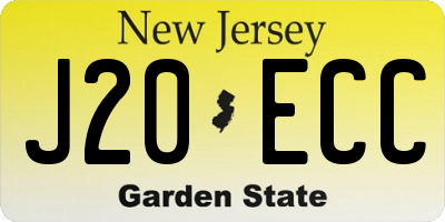 NJ license plate J20ECC
