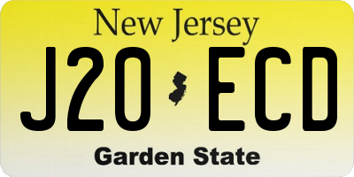 NJ license plate J20ECD