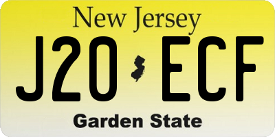 NJ license plate J20ECF