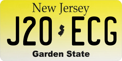 NJ license plate J20ECG