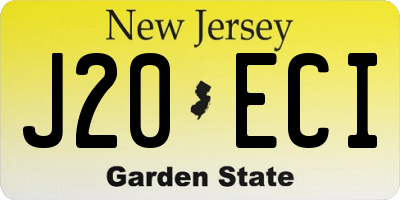 NJ license plate J20ECI