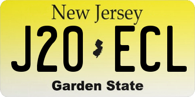 NJ license plate J20ECL