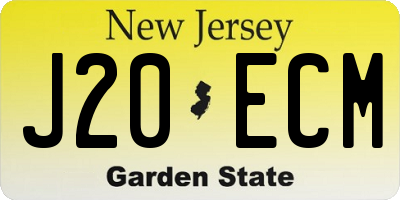 NJ license plate J20ECM