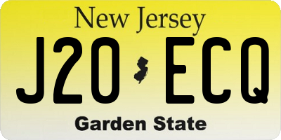 NJ license plate J20ECQ