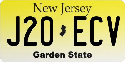 NJ license plate J20ECV