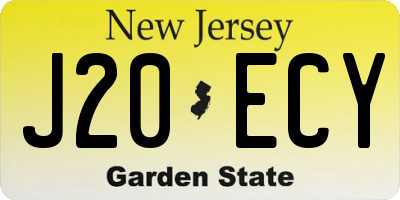 NJ license plate J20ECY